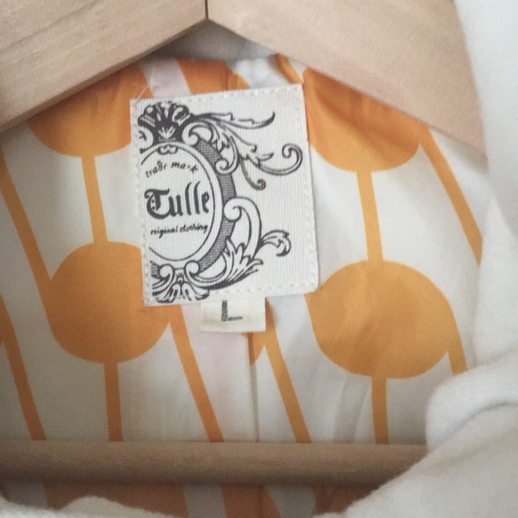 Cream Colored Tulle Coat - Picture 2 of 7